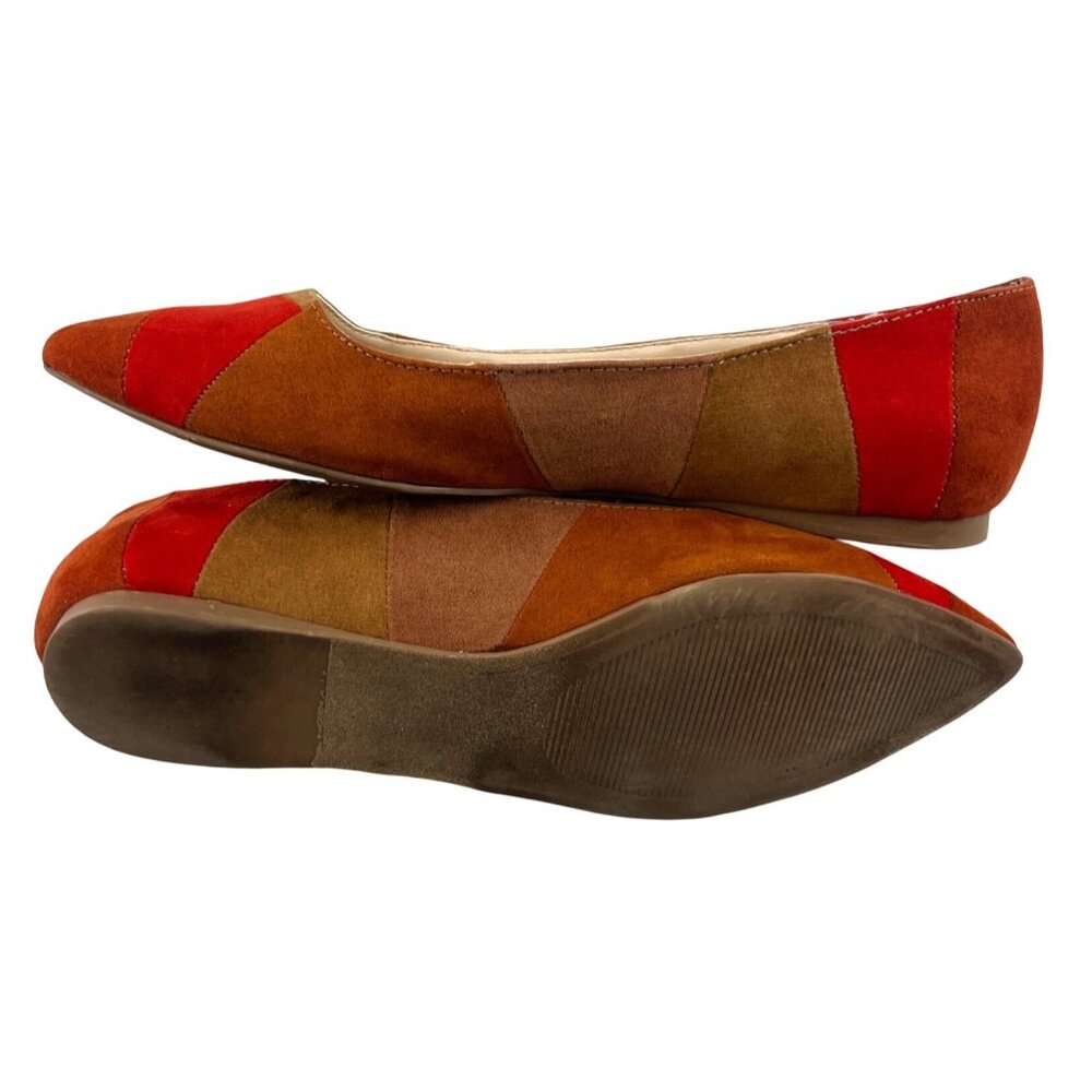 Nine West Womens‎ Patchwork Flats 6M Suede Faux Leather Multicolor